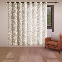 Winston Porter Fridy Linen Floral Semi-Sheer Grommet Single Curtain Panel