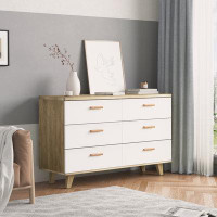 George Oliver Drawer Dresser Cabinet: Versatile Bar Cabinet, Storage Cabinet with Handle and Table Legs