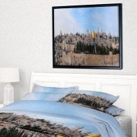 East Urban Home 'Jerusalem Cityscape Panorama' Framed Photographic Print on Wrapped Canvas