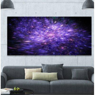 Design Art 'Purple Fireworks on Black' Graphic Art Print on Wrapped Canvas in Arts & Collectibles