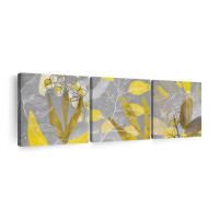 Elephant Stock Yellow Plants Multi Piece Canvas Print
