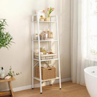 Ebern Designs 4-Tier Industrial Ladder Bookcase Shelf,Metal Frame