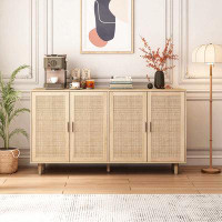 Bay Isle Home™ 4-Door Rattan Decorative Storage Cabinet