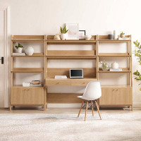 Modway Bixby 3-Piece Wood Office Desk and Bookshelf by Modway
