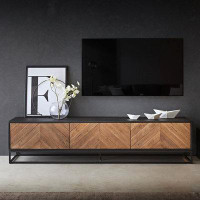 LORENZO Nordic black modern simple living room TV cabinet