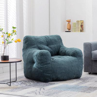 Wrought Studio Soft Tufted Foam Bean Bag Chair With Teddy Fabric