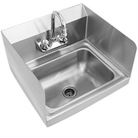 Stainless Steel Hand Washing Sink NSF Commercial with Faucet And Side Splashes - BRAND NEW - FREE SHIPPING