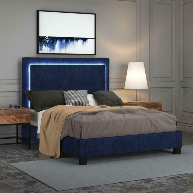 March Madness!!  Contemporary Bed with LED Light in Beds & Mattresses in Edmonton Area