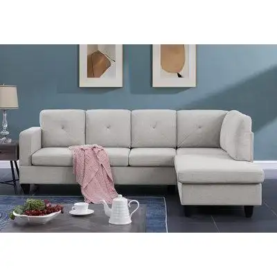Latitude Run® Latitude Run® Linen Sectional Sofa with Right Facing Chaise