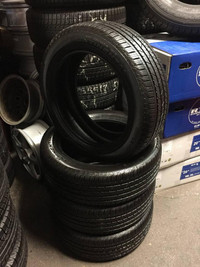19 inch SET OF 4 USED ALL SEASON TIRES 235/55R19 101H CONTINENTAL CROSSCONTACT LX SPORT TREAD 99% TAKE OFFS