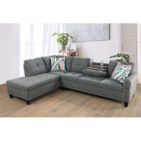 Ebern Designs June Drop Down Left Facing Table Sectional Sofa