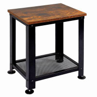 17 Stories Small End Table, Industrial Side Table With Durable Steel Frame, Slim Night Tables With Storage Shelves For S