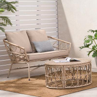 Beachcrest Home Raynette Outdoor Outdoor Wicker Loveseat And Coffee Table Set