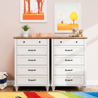 Alcott Hill Kids Dresser With 10 Drawers, White Bedroom Dresser For Living Room, Hallway
