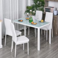 Dining Tables and Chairs 47.2" x 27.6" x 29.5" White
