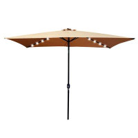 Arlmont & Co. Nabih Rectangular Outdoor Patio Umbrella: 10x6.5ft, Crank, UV Protection, Water Repellent, 6 Ribs