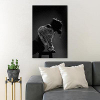 Everly Quinn Grayscale Photography Of Woman Sitting On A Stool Leaning Backwards - 1 Piece Rectangle Graphic Art Print O