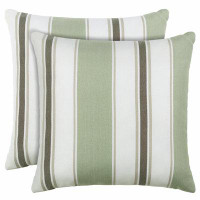Breakwater Bay Pack Of 2 Outdoor Pillow With Inserts, 18" X 18" - Blue Strip