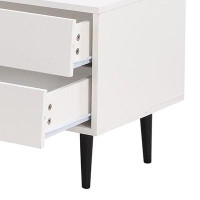 Latitude Run® Modern Minimalist Wooden TV Stand with 2 Cabinets and 2 Drawers
