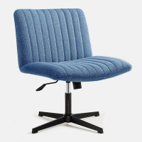 Ebern Designs No wheels Viral Criss Cross Chair Plus Size Armless Swivel Home Office Chair