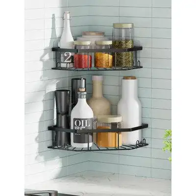 Rebrilliant Corner Shower Caddy, 2 Pack Stainless Steel Bathroom Shower Shelves With Strong Adhesive, Shampoo Organizer