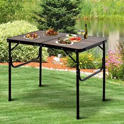Outsunny Portable Folding Picnic Table for Outdoor Camping, BBQ, Aluminum