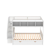 Harriet Bee Gissette Twin over Full 2 Drawer Standard Bunk Bed with Shelves by Harriet Bee