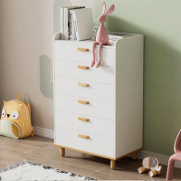 Ebern Designs Modern Simple Style White Modern Six-Drawer Chest For Bedroom, Kid's Room, Living Room, Nursery Room
