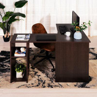 Ebern Designs 39.4" W X 47.2" D Corner Computer Desk L-Shaped Home Office Workstation Writing Study Table With 2 Storage