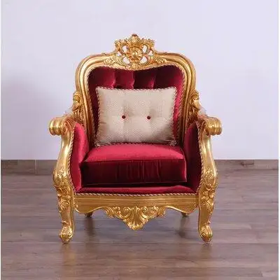 European Furniture Bellagio II 37.5" Wide Velvet Armchair