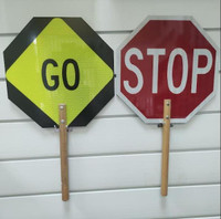 Paddle Signs Double Sided Stop/Go Stop/Slow Stop/Stop