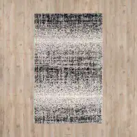 Trent Austin Design Riebe Abstract Silver/Black Area Rug