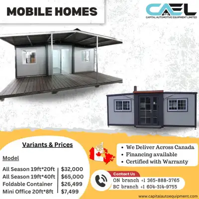 PRIX DE GROS | FINANCEMENT DISPONIBLE Découvrez notre vaste gamme de maisons mobiles portables et de...