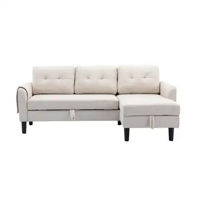 Homaapack Modern & Contemporary Upholstered L-Shaped Reversible Sectional Sofa with Storage Chaise