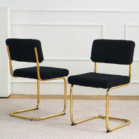 Mercer41 Teddy Fabric Side Chair (Set Of 2)-White
