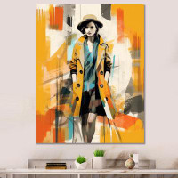 Everly Quinn Orange And Teal Fashion Walk On Canvas Print