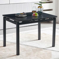 Wrought Studio Ceramic Rectangular Expandable Dining Room Table For Space-Saving Kitchen