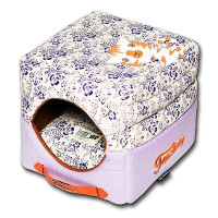Tucker Murphy Pet™ Bouldin Floral Galore Reversible and Collapsible Hooded Dog Bed