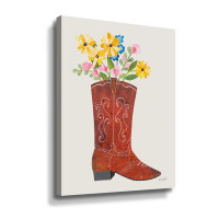 Winston Porter Western Cowgirl Boot V Gallery Wrapped Floater-Framed Canvas