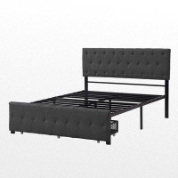 Red Barrel Studio Nekkar Full Tufted Upholstered Storage Platform Bed