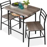 Best Choice Products Best Choice Products 3-Piece Modern Dining Set, Space Saving Dinette For Kitchen, Dining Room, Smal