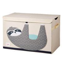 3 Sprouts 3 Sprouts Children's Nursery Room Soft Fabric Storage Trunk Toy Chest Box, Sloth