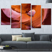 Design Art 'Antelope Canyon Sandstone Waves' 5 Piece Photographic Print on Wrapped Canvas Set