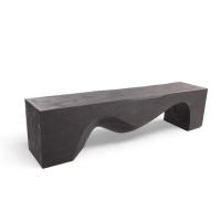 DYAG East 71" Long Modern Black Sculpture Bench - 3