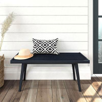 Hokku Designs Hokku Designs Entryway Bench, Wooden End Of Bed Bench For Bedroom, Mid-Century Modern Square Bench For Hal