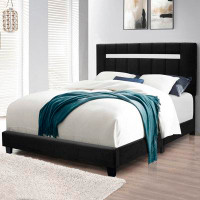 Rosefray Comfort And Simplicity In The Dark Velvet Collection - Black Queen Size Adjustable Upholstered Bed Frame