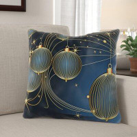 The Holiday Aisle® Rippeon Christmas Background Indoor/Outdoor Canvas Throw Pillow