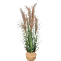 Primrue 47" (4Ft,1Pack) Pampas Grass Potted Plants - Artificial Faux Plants Featuring Tall Grass, Fake Grass - Perfect H
