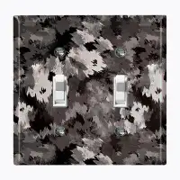 WorldAcc Metal Light Switch Plate Outlet Cover (Grey Artistic Camo - Double Toggle)