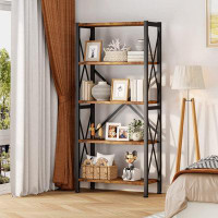 17 Stories Vladica 58.66" H x 23.62" W Stainless Steel Etagere Bookcase